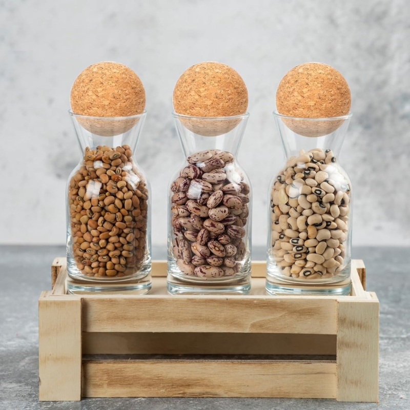 Bottle Stopper Set - Set mit 2 2,4-Zoll-Holzkork-Kugelverschlüssen, dekorativen Verschlüssen