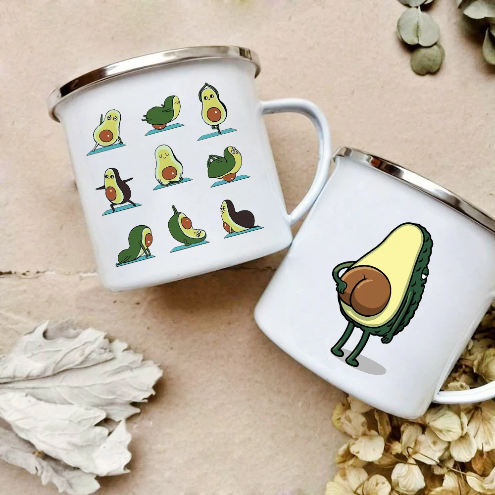 Wine Beer Best - Cartoon Avocado Druck Emaille Kaffeetassen Kreative