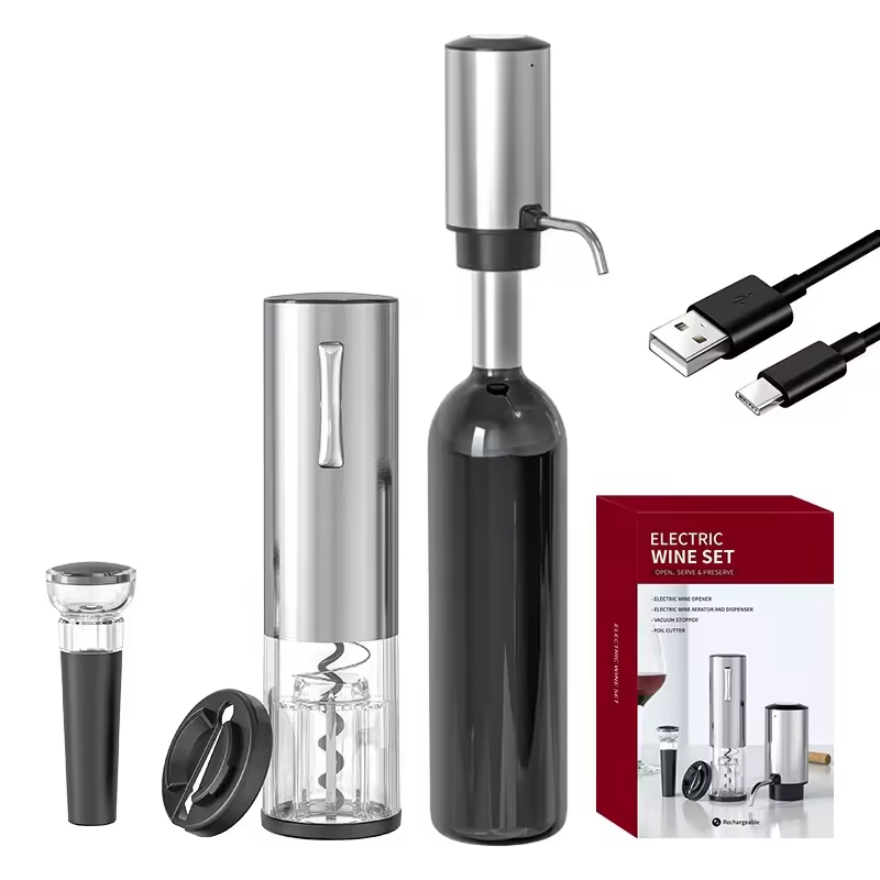Bottle Stopper Set - 2024 Neues Design 4-in-1 Lithium wiederaufladbares