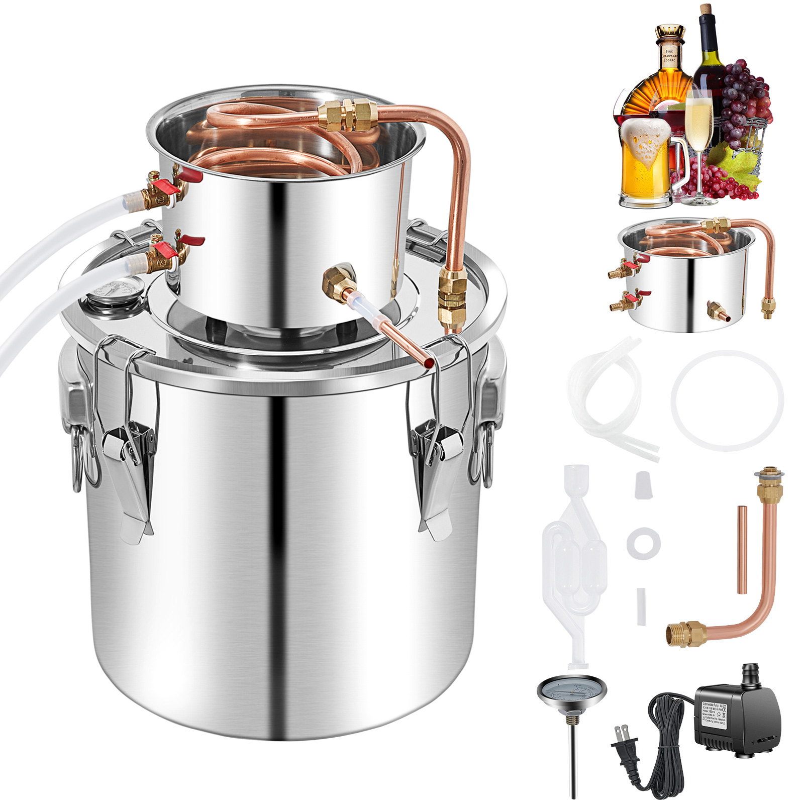 Wine Beer Liquor - SucceBuy 50L Alkoholstill Edelstahl Wasser Alkohol