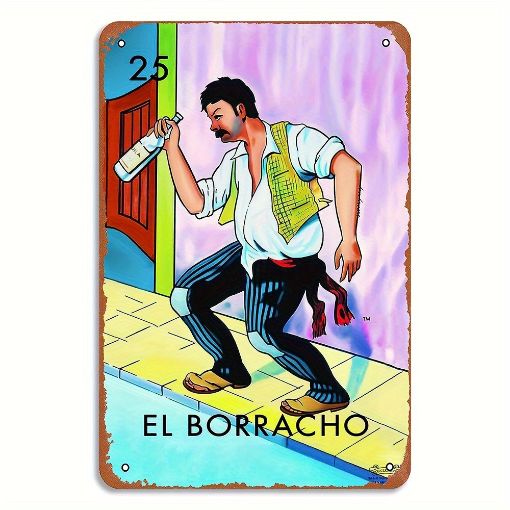 Wine Beer Tequila - Alkoholisch, Alkoholische Karte, Mexikanisches Bingo-Ticket, Tag