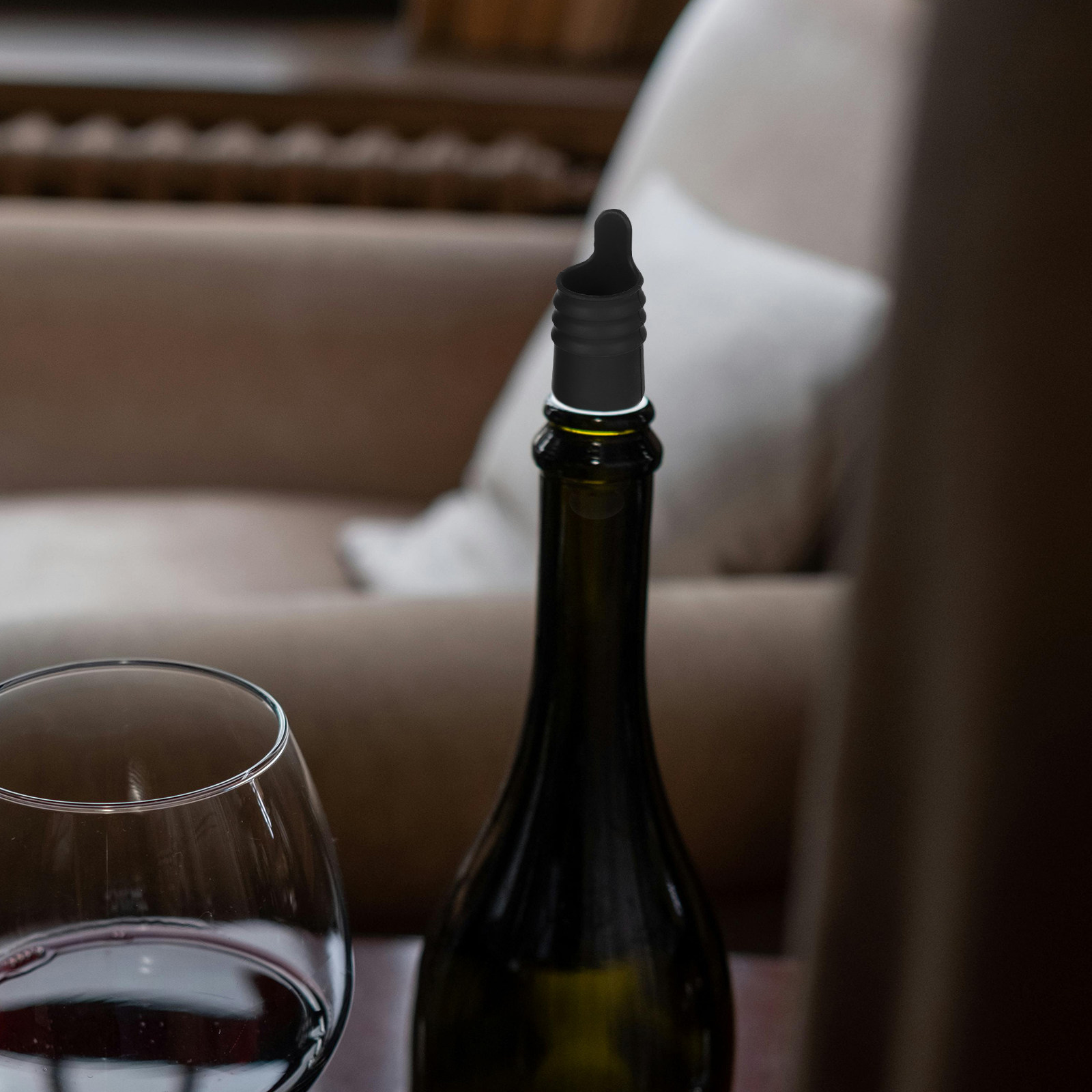 Wine Beer Liquor - 4 Stück Silikon-Weinflaschenverschlüsse Auslaufsicher Wiederverwendbare Korkkappen