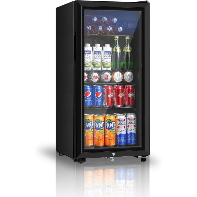 Wine Beer Cooler Fridge - Getränkekühlschrank, 3,2 Cu.ft Minikühlschrank mit doppelter