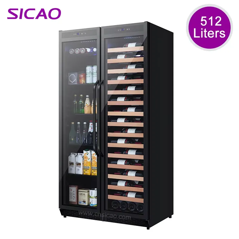 Wine Beer Dual Zone - Eingebauter Getränkekühlschrank mit Doppeltür, Weinkühler mit