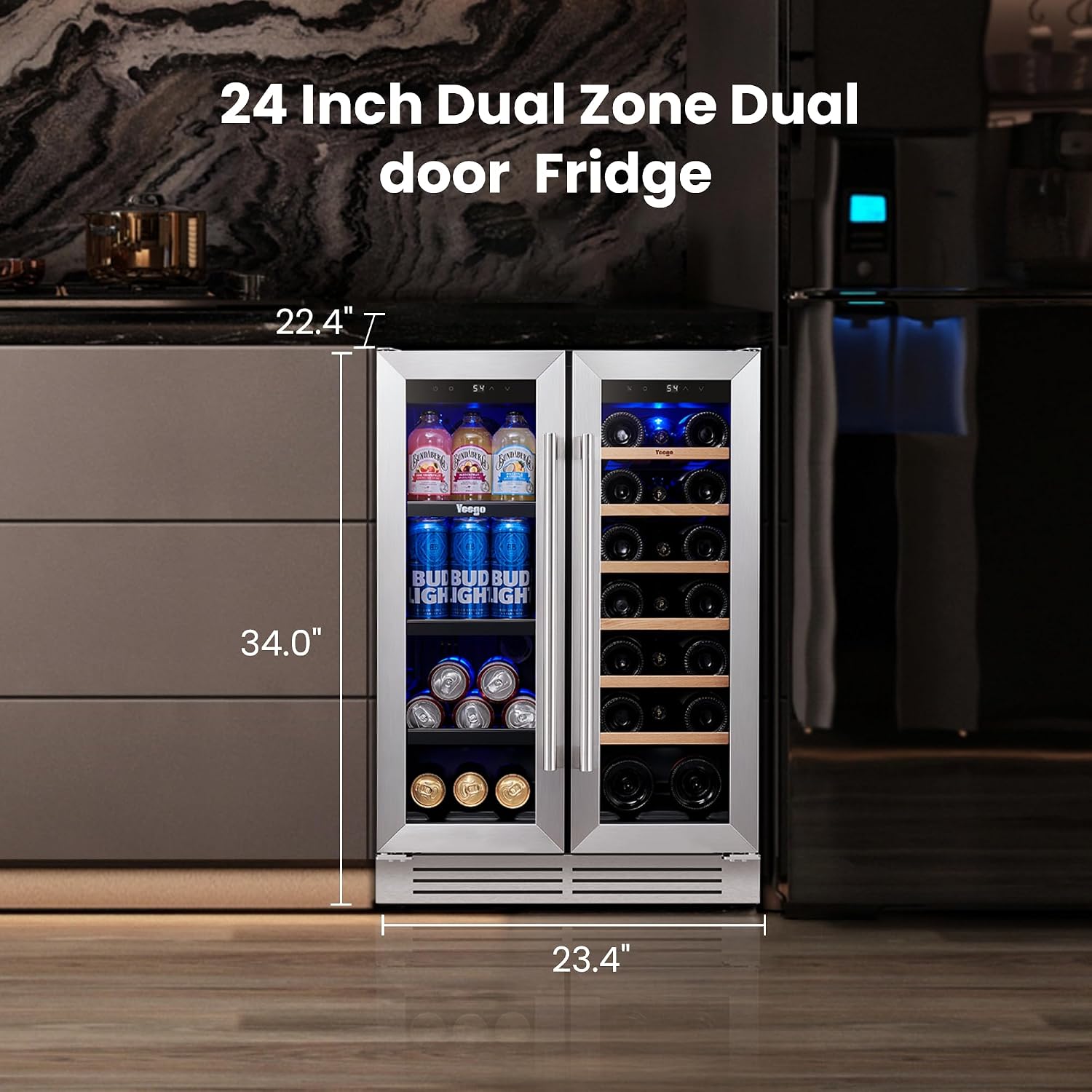 Yeego 24 Zoll Wein- und Geträn – Wine Beer Cooler Fridge Bewertung und Preis