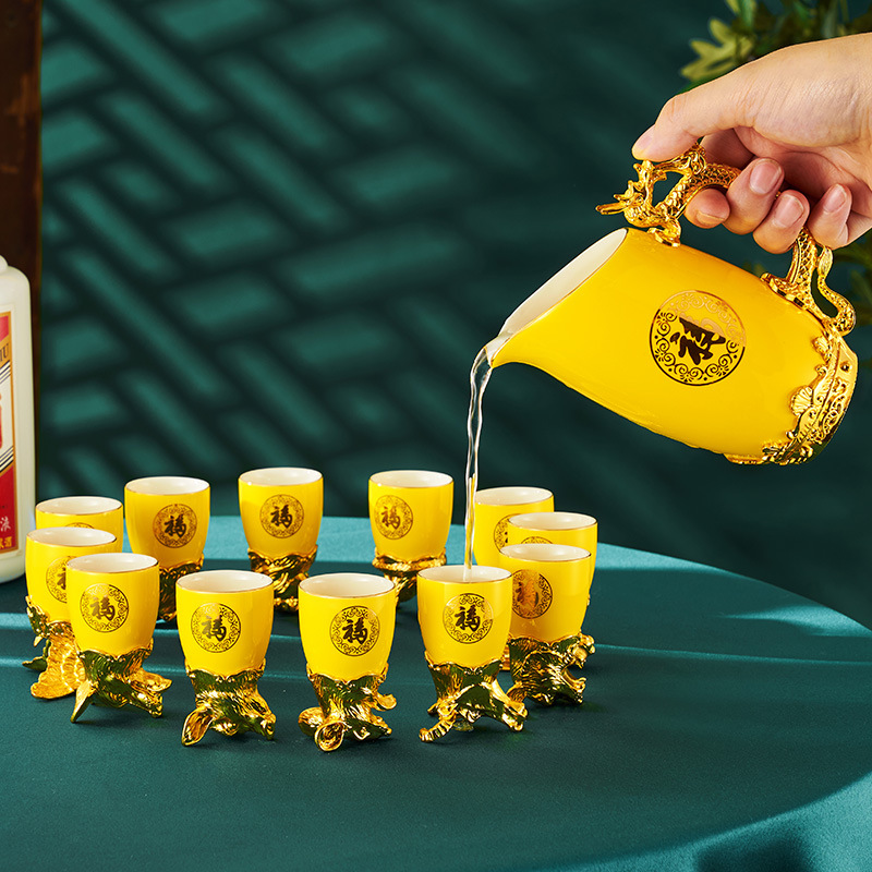 Gold-überzogene Zwölf Tier Kop – Wine Beer Tequila Bewertung und Preis