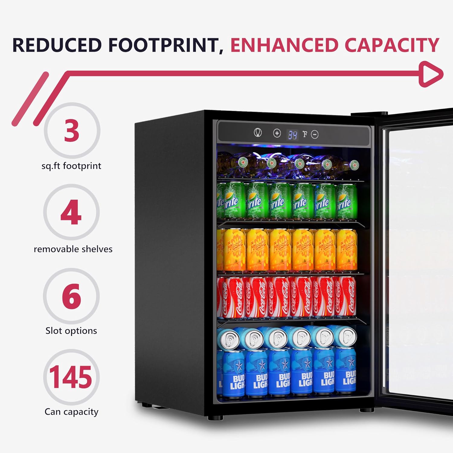 4,5 Kubikfuß Getränkekühlschra – Wine Beer Cooler Fridge Bewertung und Preis