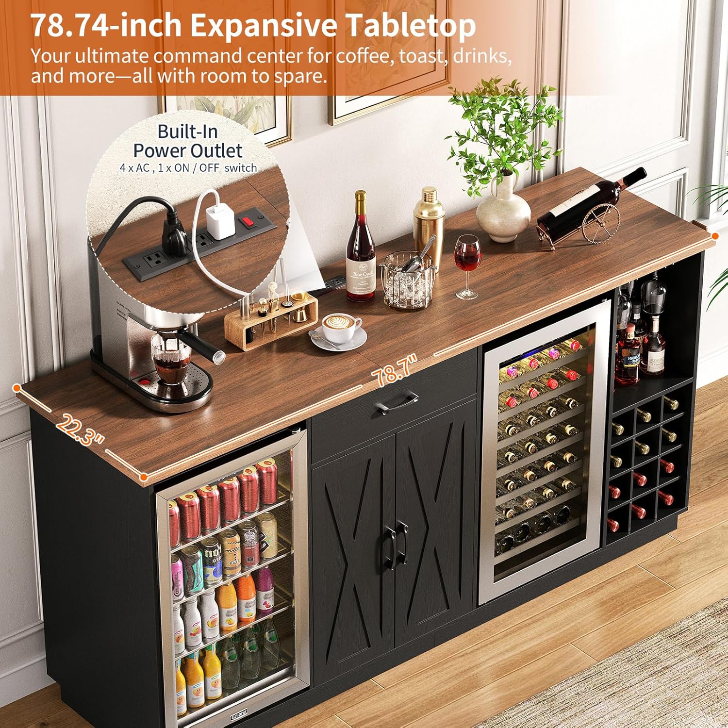 78,74 Zoll großer Kaffeebar-Sc – Wine Beer Liquor Bewertung und Preis