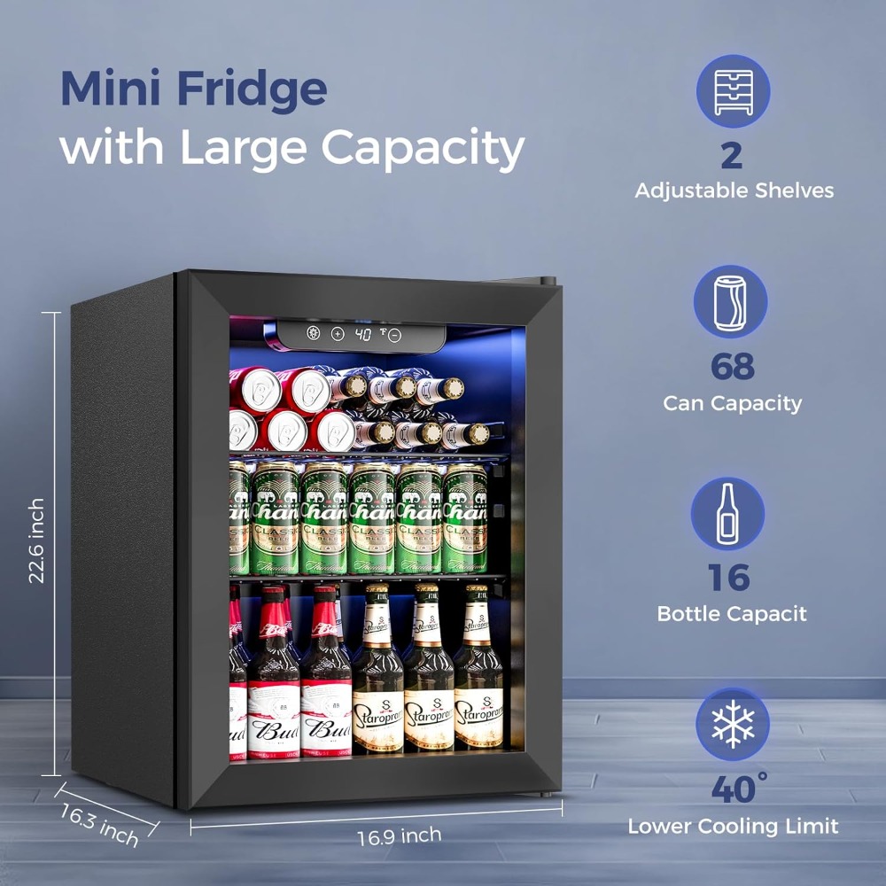 1,7 Cu.Ft Mini-Kühlschrank mit – Wine Beer Cooler Fridge Bewertung und Preis