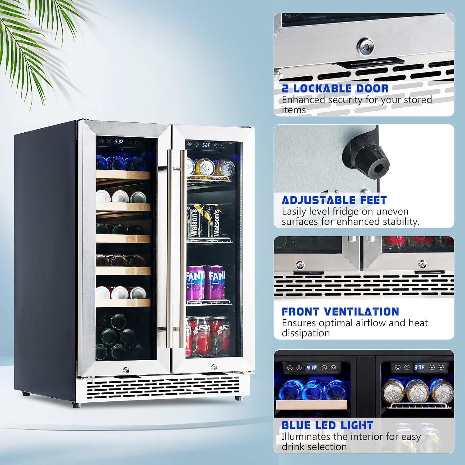 24-Zoll Dual-Zonen Getränkeküh – Wine Beer Dual Zone Bewertung und Preis