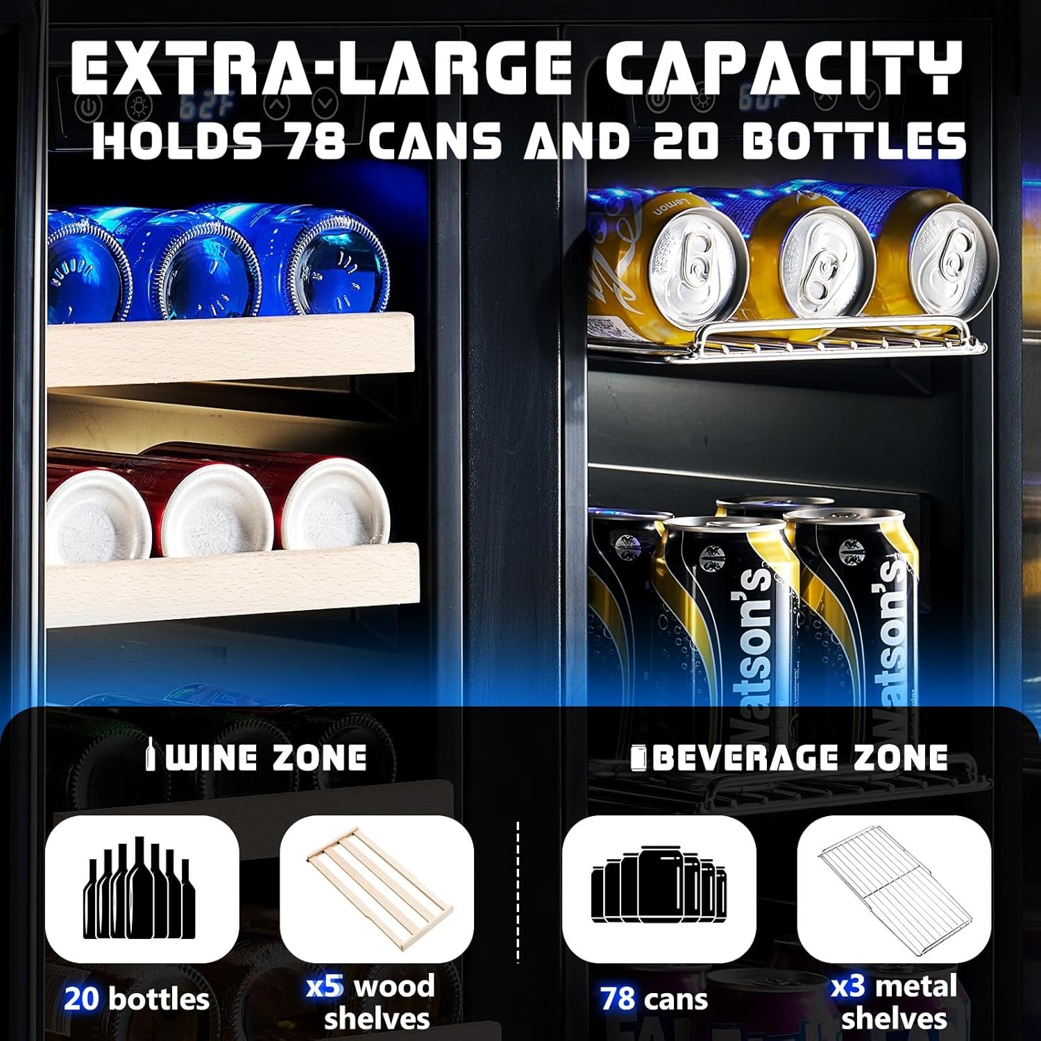 24-Zoll Dual-Zonen Getränkeküh – Wine Beer Dual Zone Bewertung und Preis