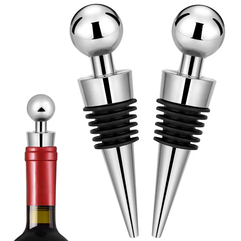 2 teile/satz Silber Flaschenve – Bottle Stopper Set Bewertung und Preis
