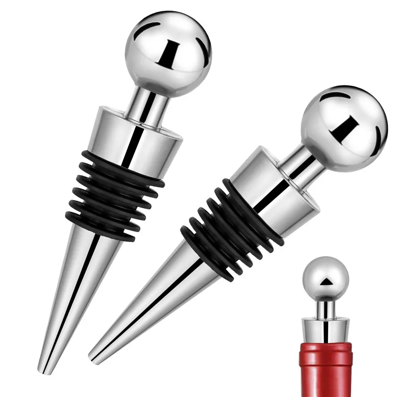 2 teile/satz Silber Flaschenve – Bottle Stopper Set Bewertung und Preis