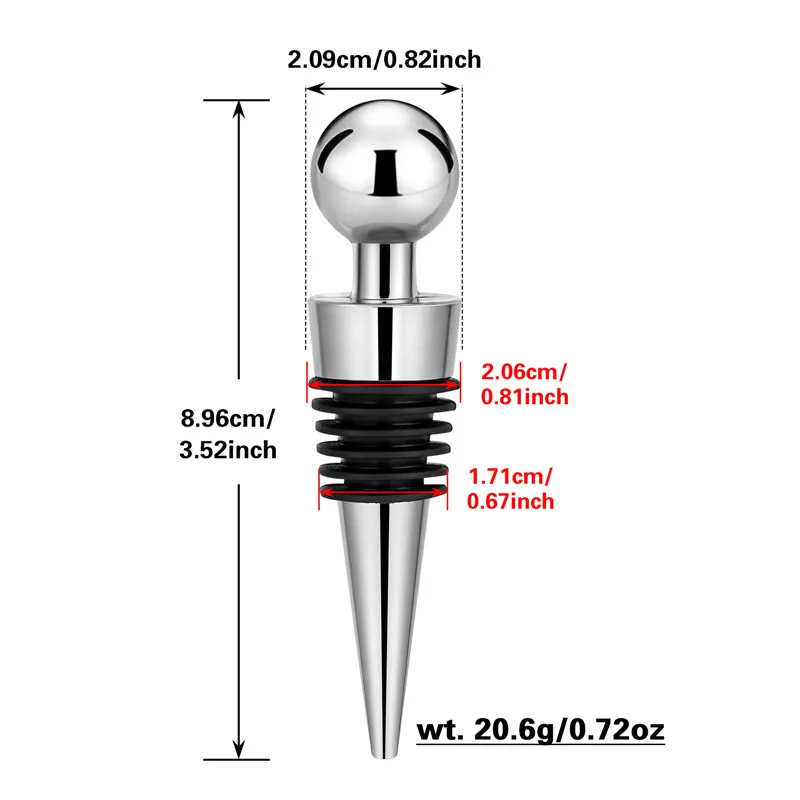 2 teile/satz Silber Flaschenve – Bottle Stopper Set Bewertung und Preis